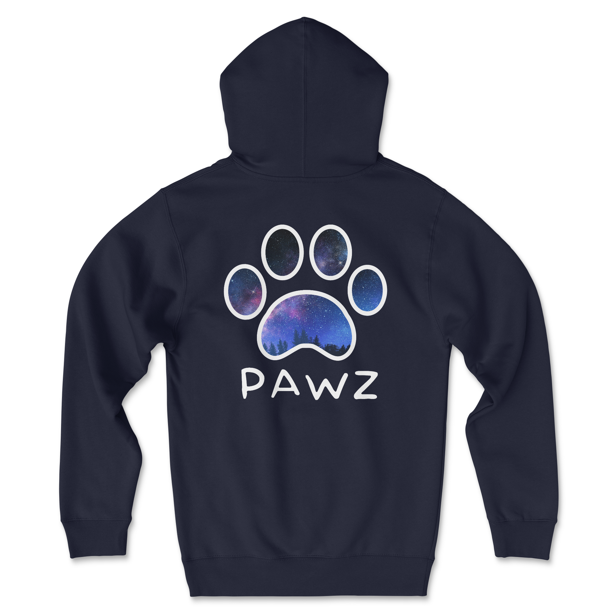 Starry Night (White Outline) (Adult Hoodie)