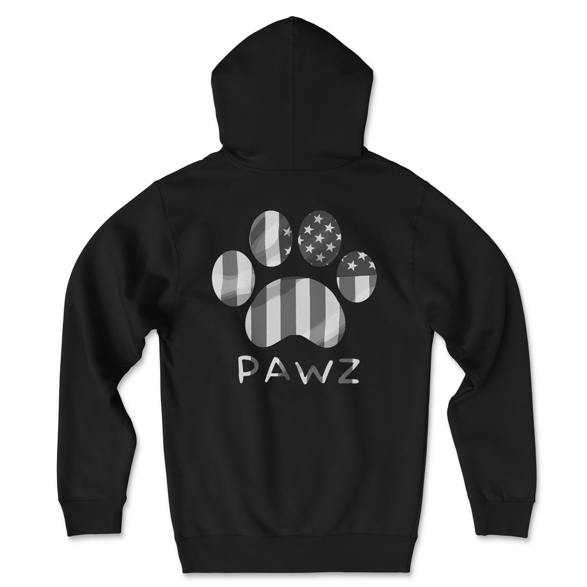 B/W Vertical Flag Paw (Adult Hoodie) Super Sale