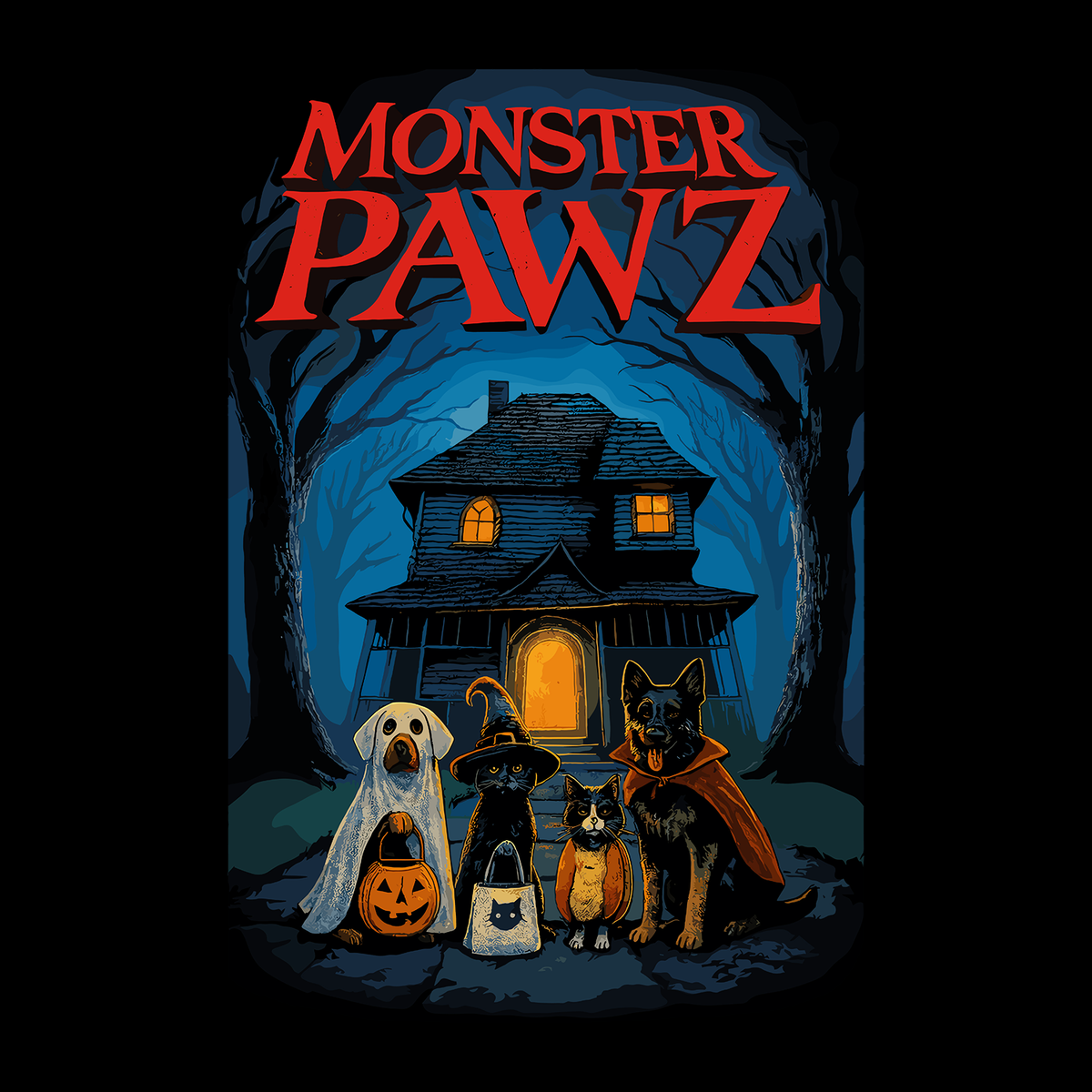 Monster Pawz (Front Print) (Adult Short Sleeve T-Shirt)