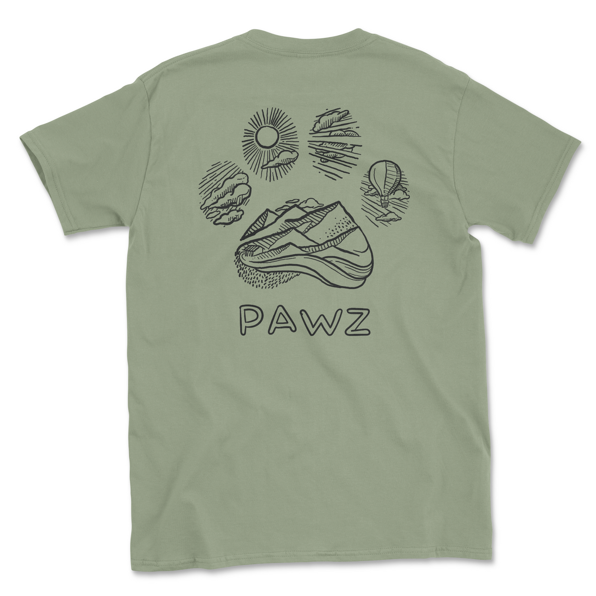 Outdoor Outline (Sage) (Adult Short Sleeve T-Shirt)