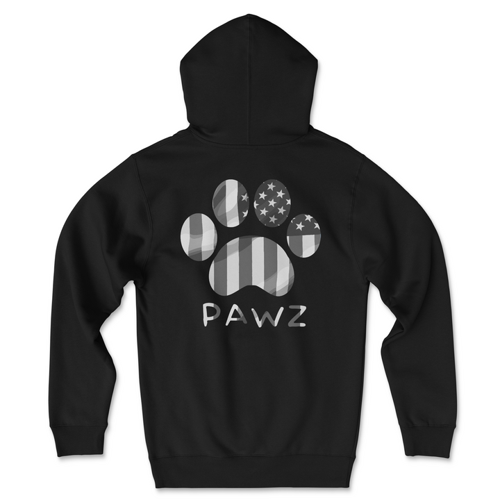 B/W Vertical Flag Paw (Adult Hoodie)