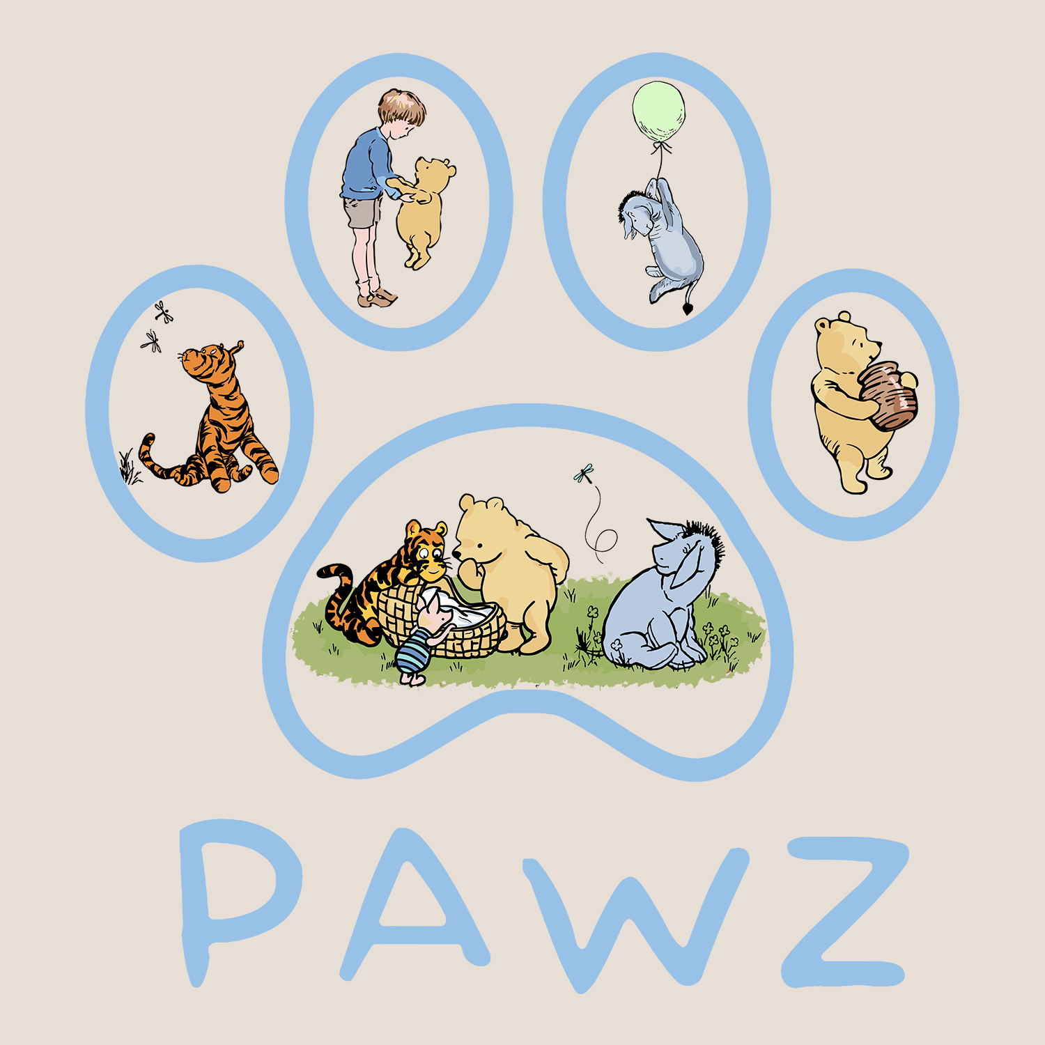 Pooh Paw - Natural (Adult Short Sleeve T-Shirt) Limited Edition